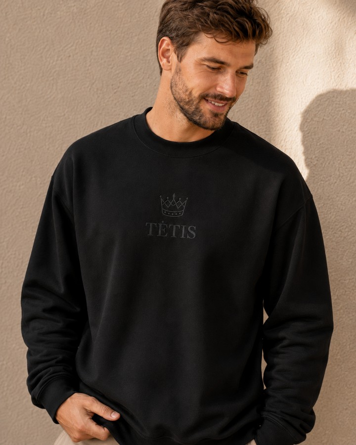 Džemperis "TĖTIS👑" (juoda)
